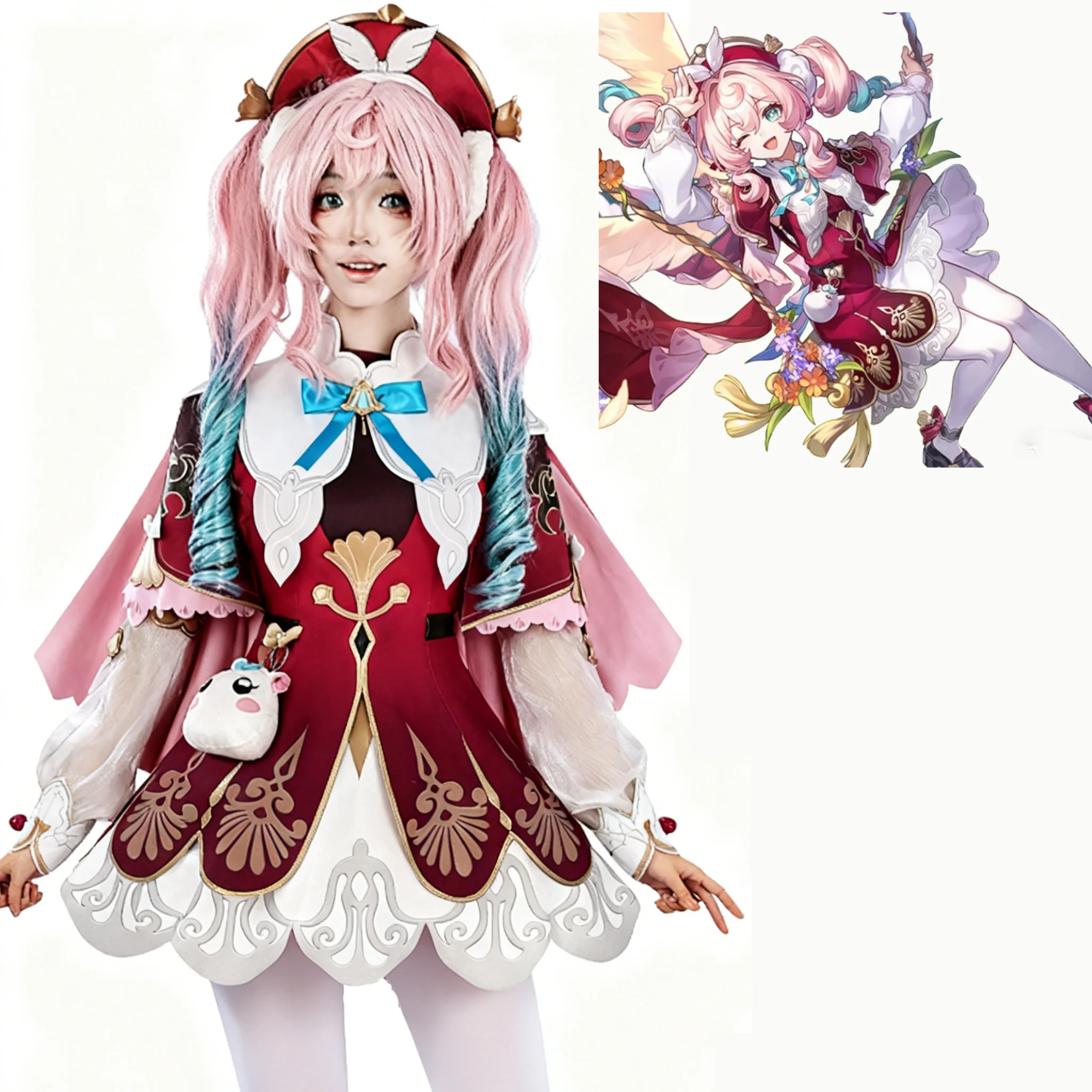 Honkai 스타 레일 게임 하이아신 코스프레 의상 가발 모자 유니폼 풀 세트 푹신한 공주 드레스 카니발 크리스마스 파티 의상