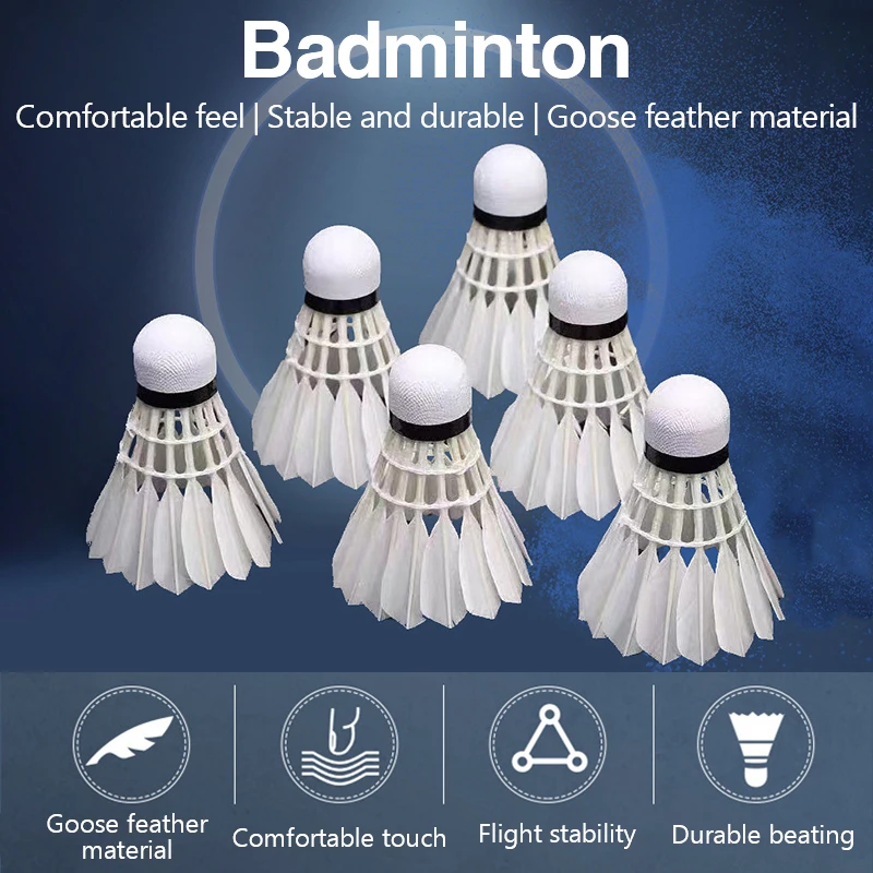 

Highly Durable Goose Feather Ball Ultra Light And Stable Non Perishable Feel Good Badminton Indoor And Outdoor Sports Training