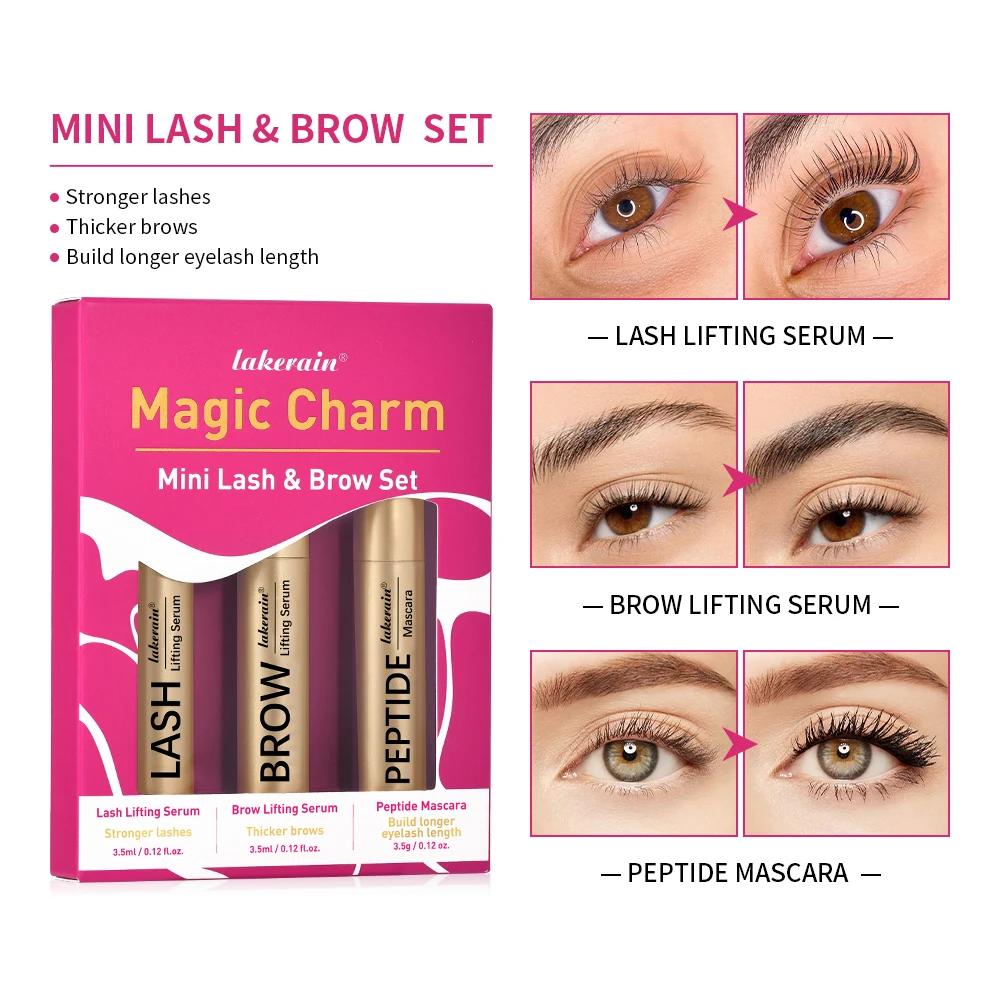 Professional Lash & Brow Set Include Lash Lifting Serum Brow Lifting Serum Peptide Mascara Strengthen Enchance Eyelashes Makeup