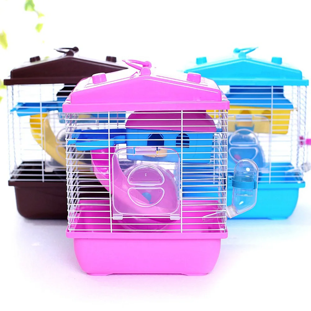 

Acrylic Cage Double Layer Hamster Pet Villa for Small Pets Chinchilla Pink