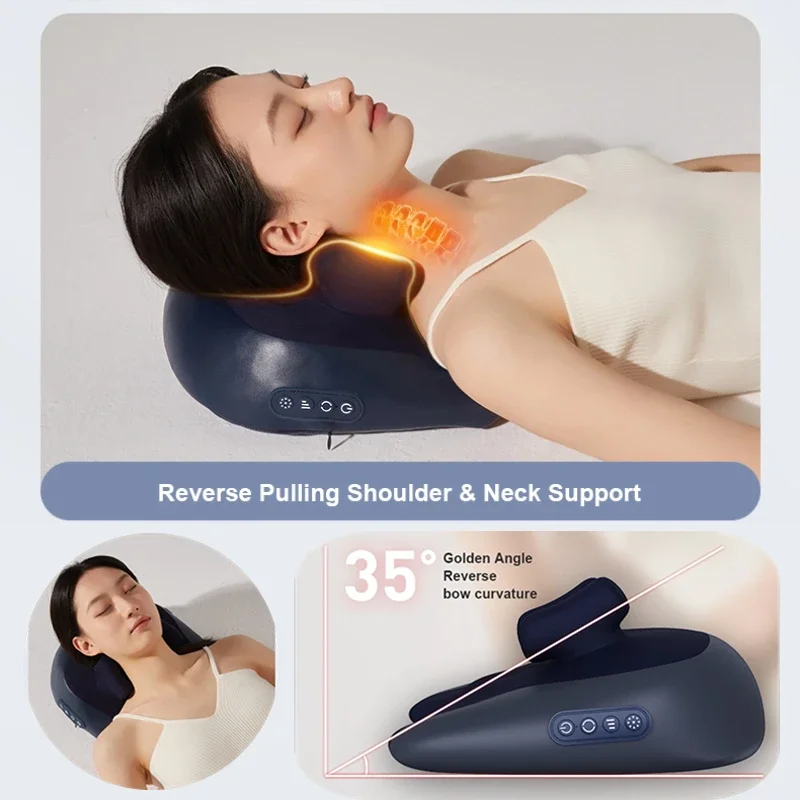 Trapezius Massage Pillow Wireless  Electric Car And Home Massager  Heating Waist Neck Leg Cervical Shiatsu Kneading Massagers