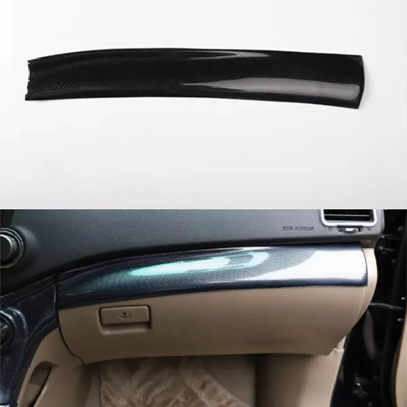 Carbon Fiber ABS Car Passager Side Dashboard Panel Cover Trim Styling Sticker  Fit For Toyota Highlander 2009-2013