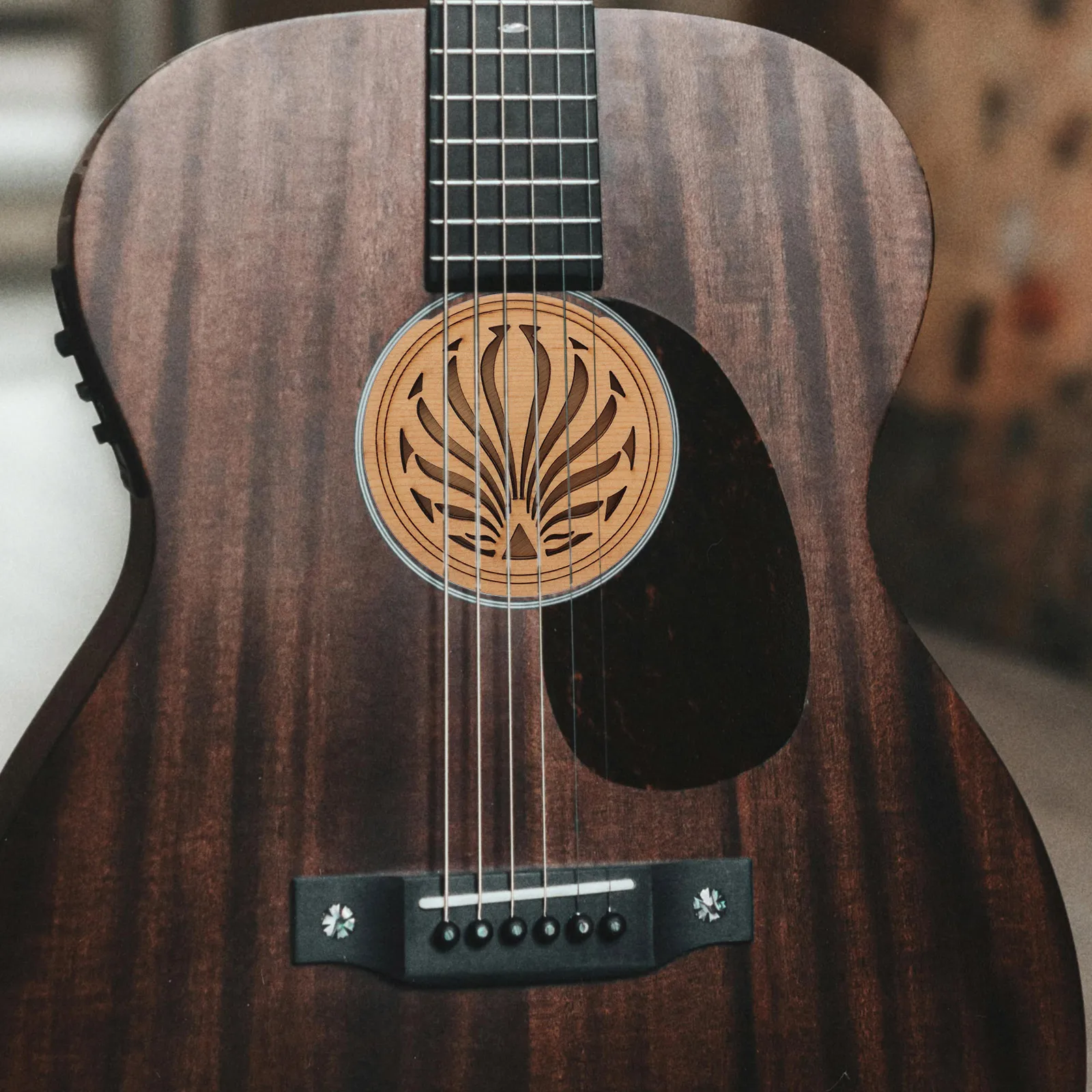

Guitar Sound Hole Cover Acoustic Number Anti Feedback Bamboo Accessory