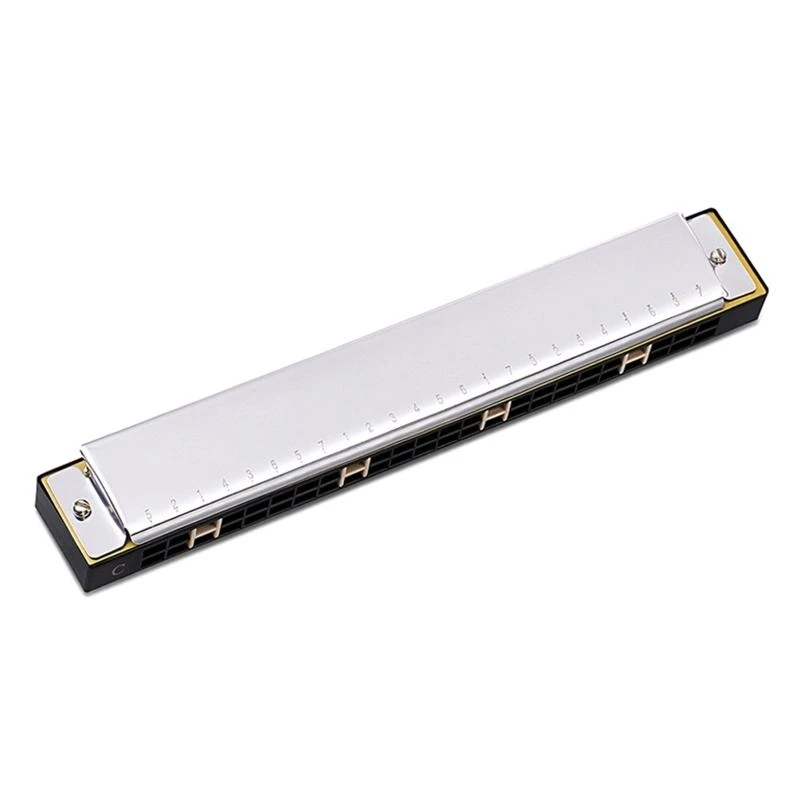 Professional Harmonica for Beginners,24-Hole Diatonic Double Tremolo Harmonica