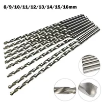 300MM extended drill HSS Extra Long twist drill high speed steel straight shank drill bit For Metal Plastic Wood 8/10/12MM