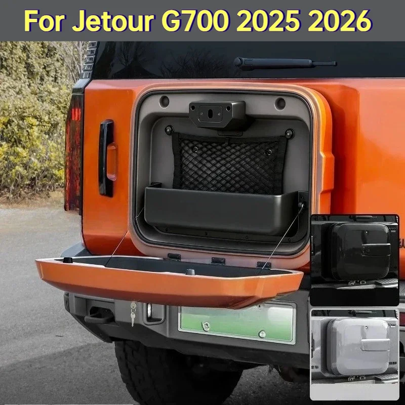 Car Rear Door Backpack For Jetour G700 2025 2026 ABS Tailgate Spare Tire Expansion Storage Box Toolbox Modification Accessories
