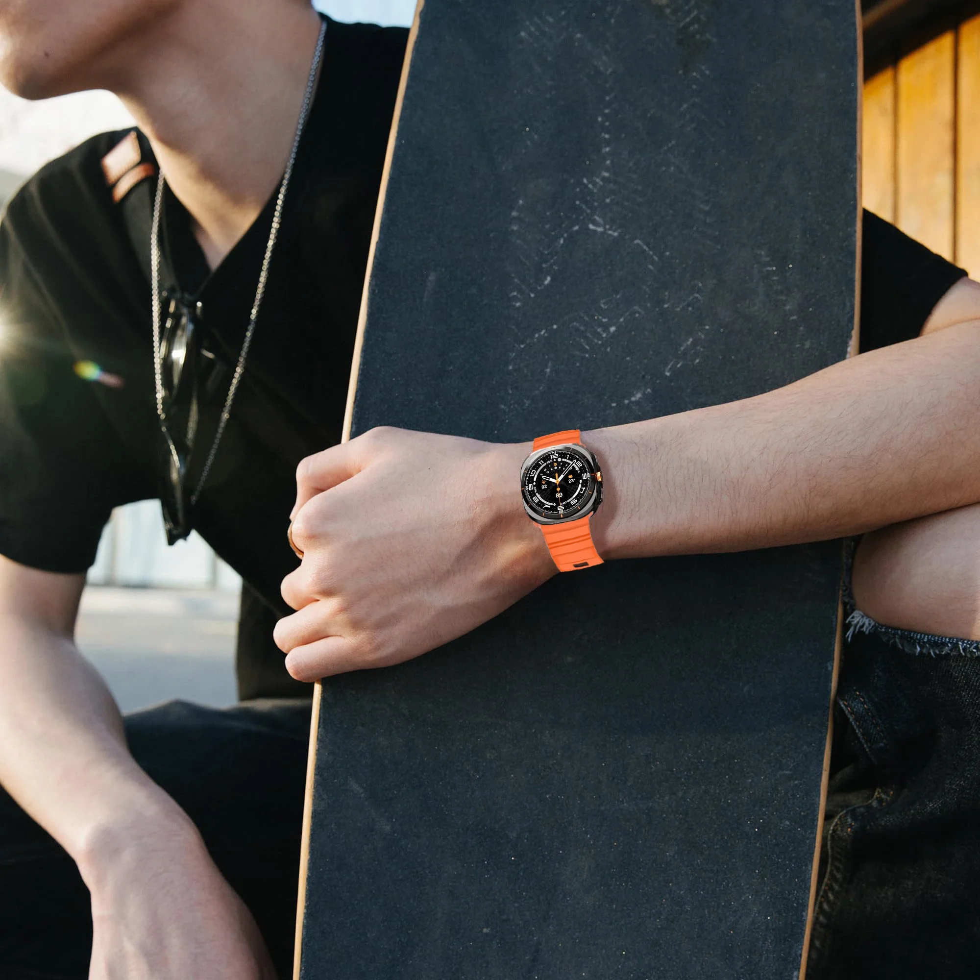 Tali Silikon untuk Samsung Galaxy Ultra 47Mm Gelang Olahraga untuk Jam Tangan Galaxy Ultra 47Mm Jam Tangan Pintar Gelang Aksesori Korea