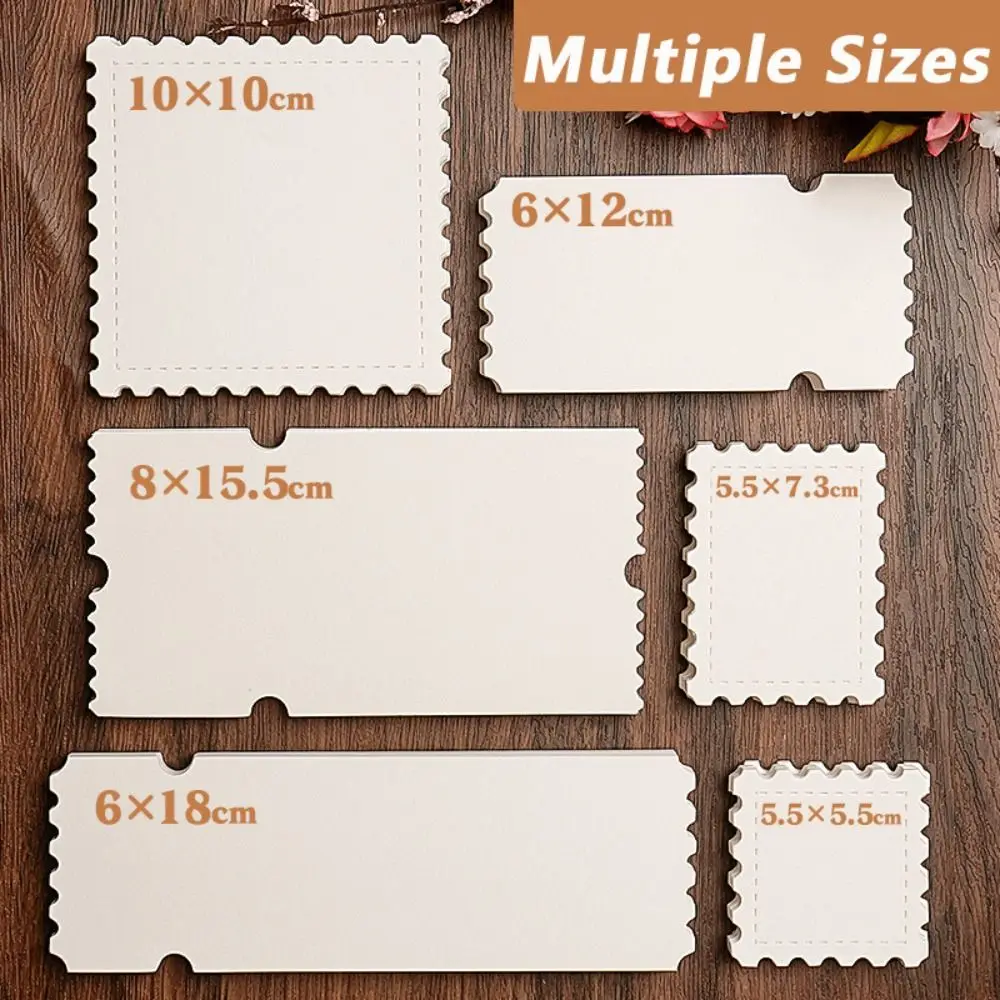 25pcs Stamp/Ticket Stub Shape Watercolor Paper Blank Design Hand-drawn Style Art Papers Fine Lines Card Bookmarks Stationery Use