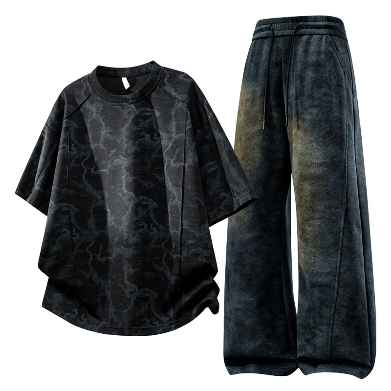 

Men's 2026 Summer Sporty Casual Suit Short-Sleeved T-shirt And Sabre Pants Set - New Style