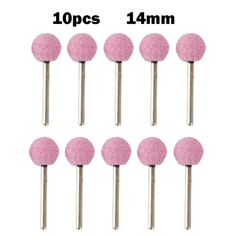 10 Chiếc Trục 3Mm Gắn Gốm Đầu Mài Điểm Hình Quả Bóng Đánh Bóng Nhám Con Quay Bánh Xe Dụng Cụ Điện