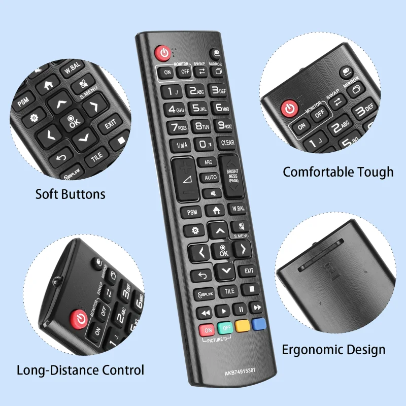 AKB74915387 Remote Control Compatible With LG Smart TV 42PN450B 47IN5400 50IN5400 55LA690V Replacement Controller