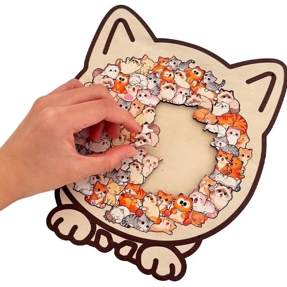 

Новая деревянная головоломка с мультяшными животными: собака, кошка, медведь. Забавная головоломка в форме кошки. Декор для дома в виде щенка.