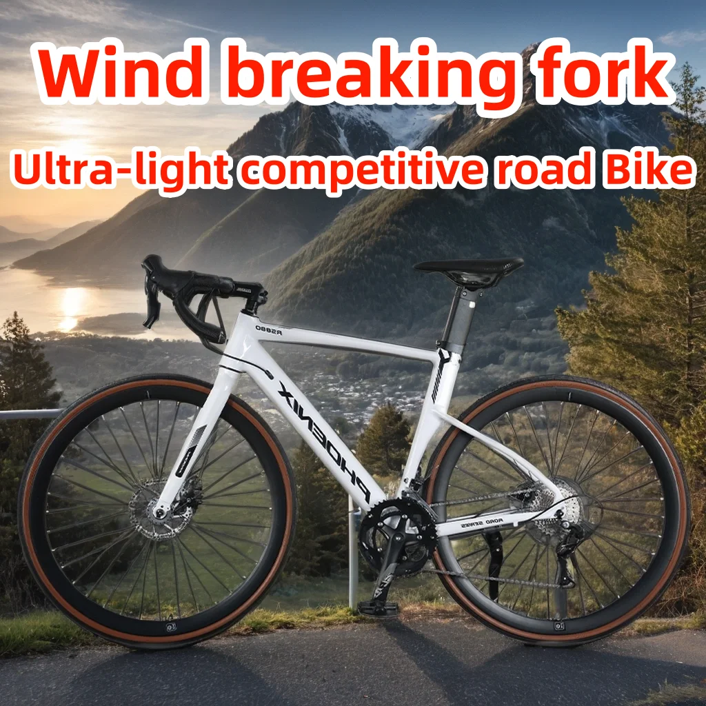 

700C Road Bike Ultra-Light Aluminum Curved Handle Road Racing bicicleta 18 Speed Racing Dual Disc Brakes City Bicycle aldult
