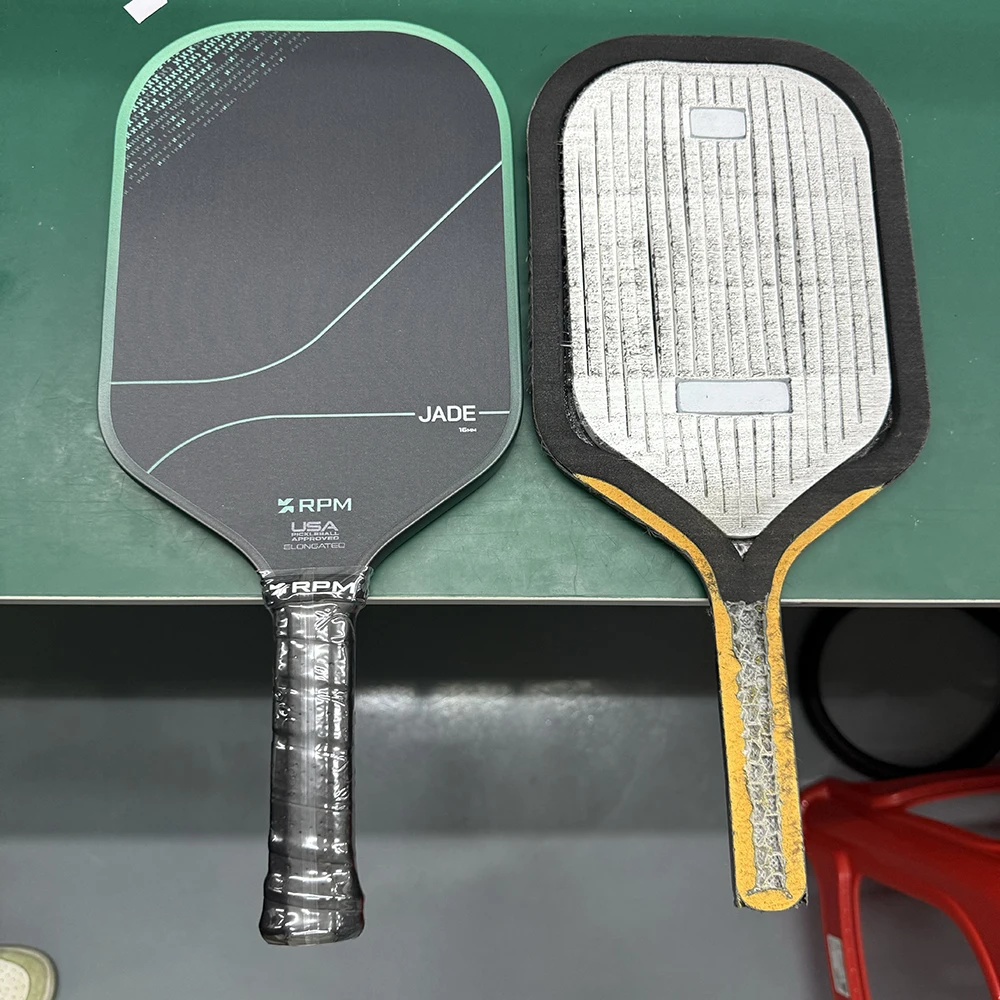 RPM JADE Elongated Pcikleball Paddle 16MM MPP Core With Carbounum Sicon Carbrid Durable Rough Grit  Surface Pickleball Racket