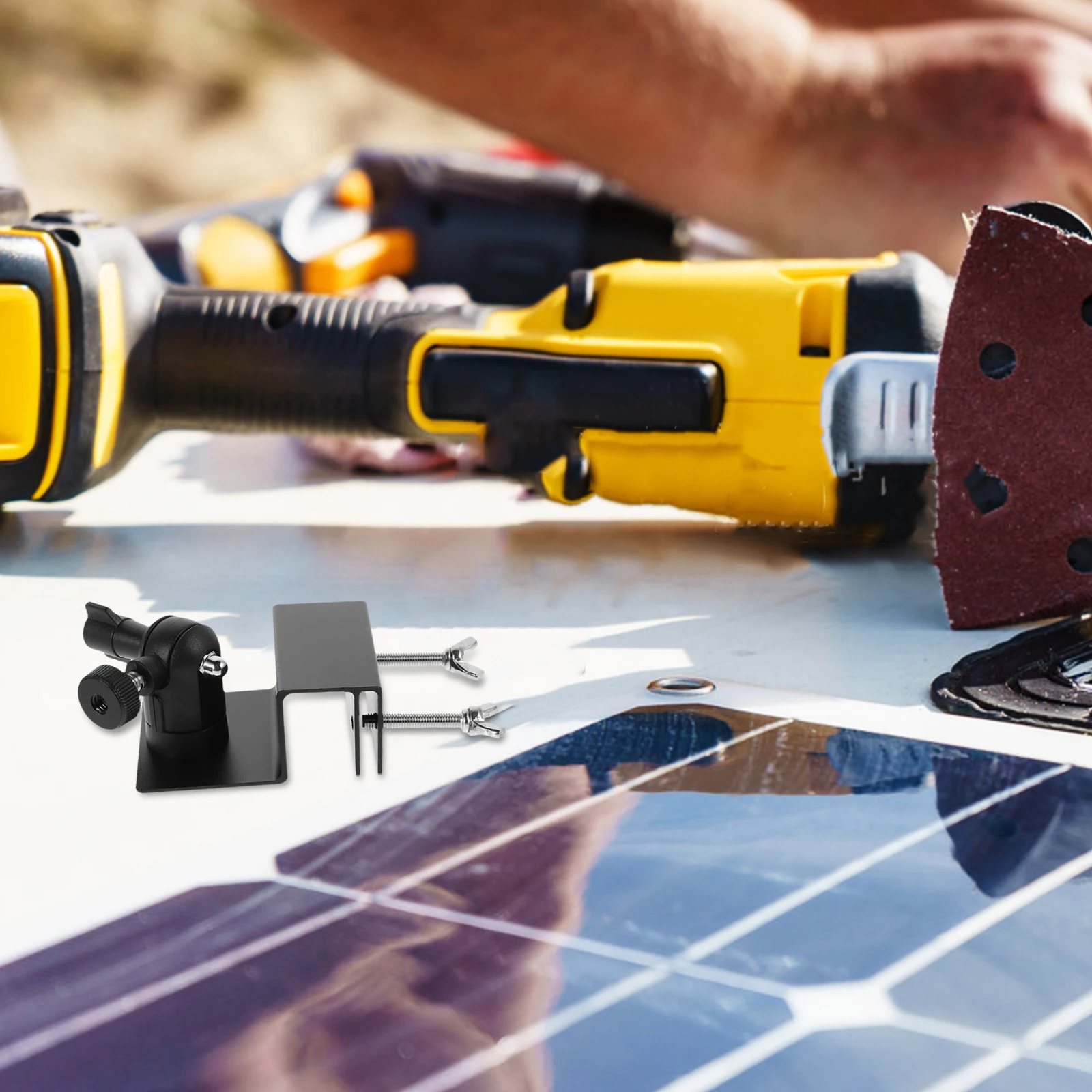 

Solar Panel Mounting Bracket Photovoltaic Gutter Rack Durable Aluminum Water Drainage Stable Support Outdoor RV Accessories