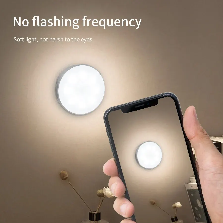 USB Rechargeable LED Night Light with Motion Sensor Night Emergency Lamp for WC Stairs Hallway Closet Cabinet Kitchen Bedroom