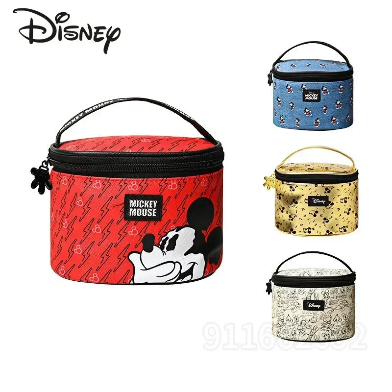 Disney Mickey Original New Women\'s Cosmetic Bag Cartoon Fashion Bucket Travel Cosmetic Bag Multifunctional Cosmetic Storage Bag