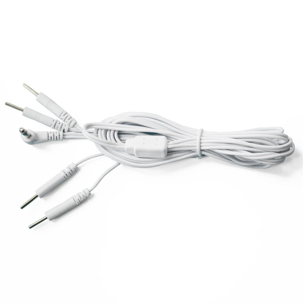 2 Pieces Jack DC Head 3.5mm Replacement 4-Pin Electrode Lead Wires Plug 2.0mm