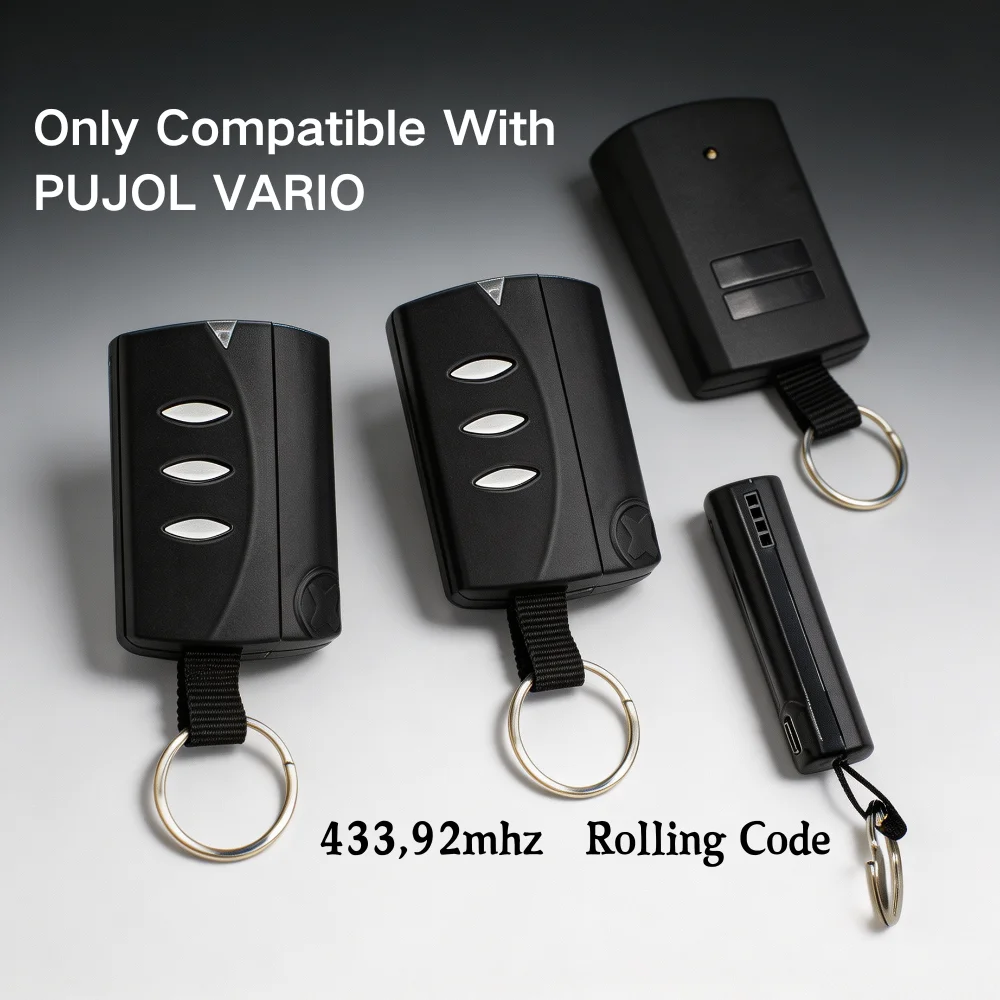 1-10Pack PUJOL VARIO Remote Control 433,92mhz Rolling Code Only Compatible With PUJOL VARIO Gate Keychain Transmitter