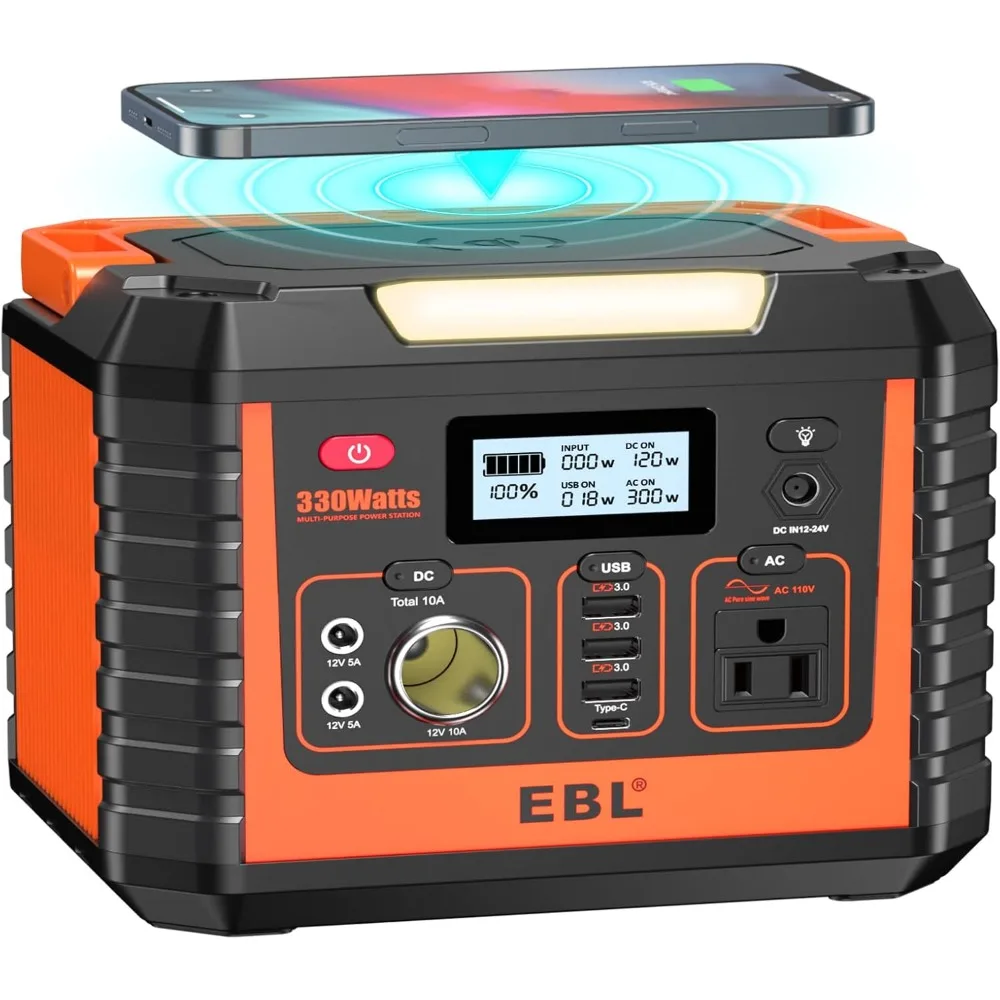 

EBL Portable Power Station 300, 110V/330W Pure Sine Wave Solar Generator (Solar Panel Not Included) - Peak 600W Backup Lithium