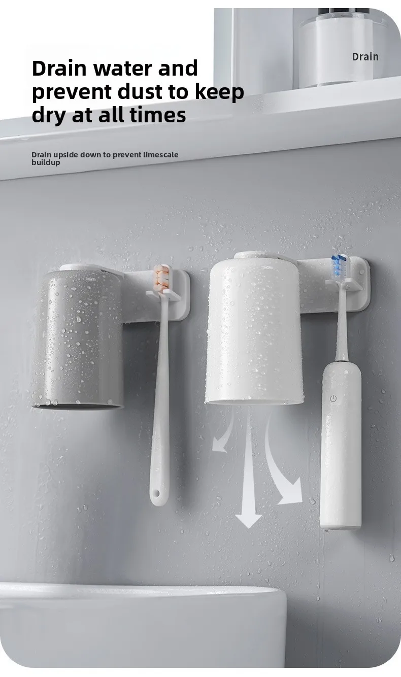 Magnetic Toothbrush Holder Wall Mounted No Drill Bathroom Storage_voghion.com