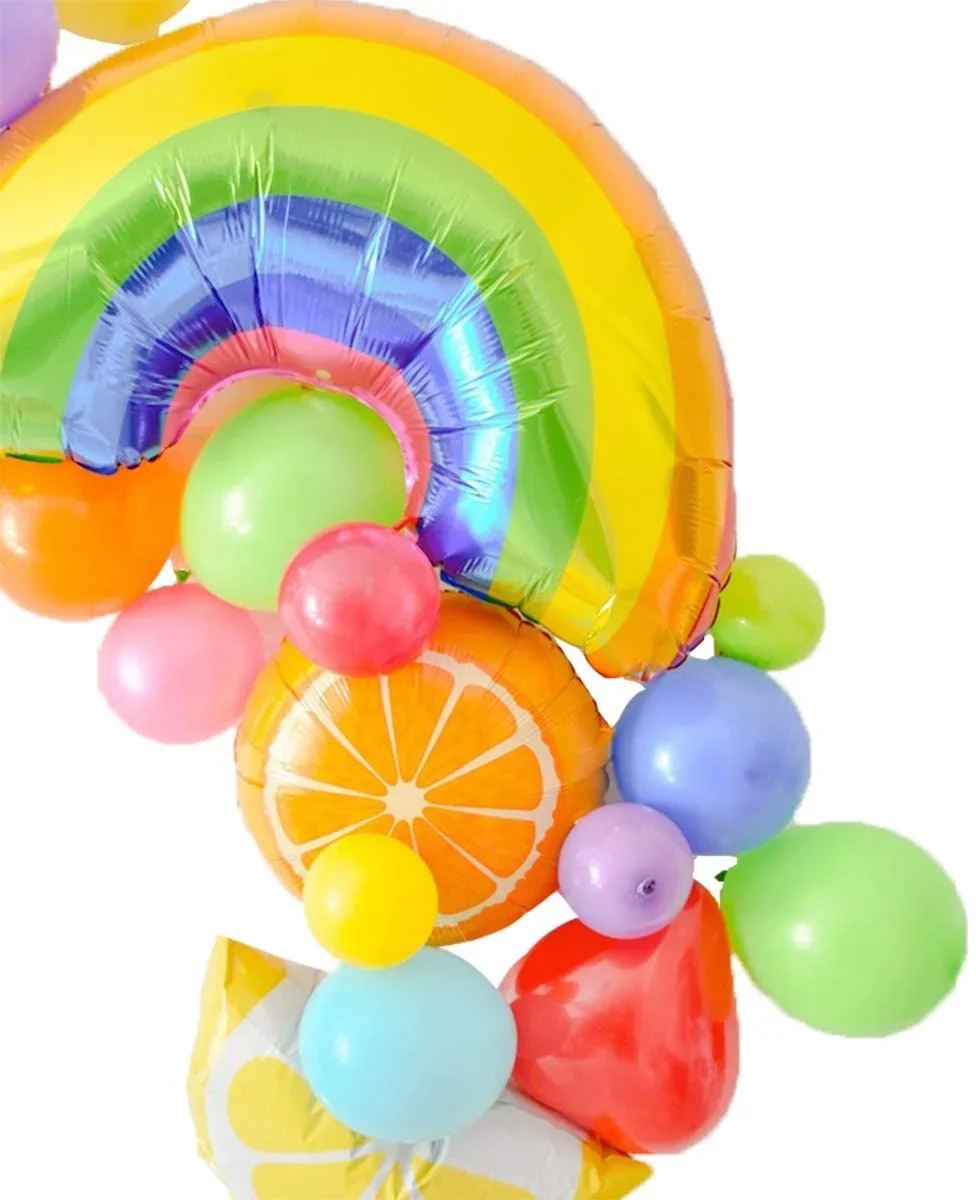 43-teiliges tropisches hawaiianisches Ballon-Girlandenbogen-Set, fruchtförmige Folienballons, hawaiisches Luau-Thema, Kindergeburtstag, Party-Dekoration, Wassermelone – Detail 4