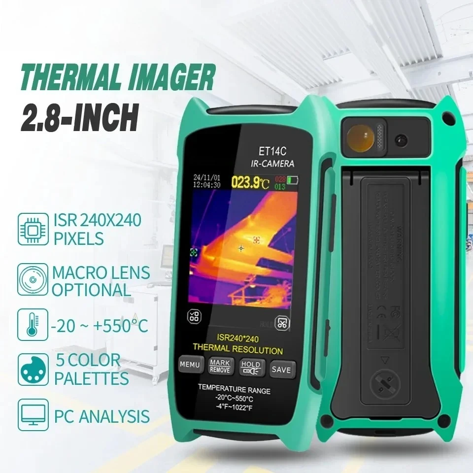 240x240 Peixls Optional Macro Lens Building Thermal Imager Pipe HVAC Inspect TOOLTOP ET14C -20~550℃ Thermal Imaging Camera ISR