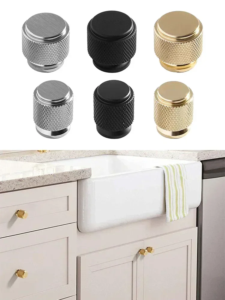 Cabinet Handle Knurled Cabinet Knob Matt Black Aluminium Kitchen Cabinet Pulls  Door Cupboard Drawer Knobs Hardware