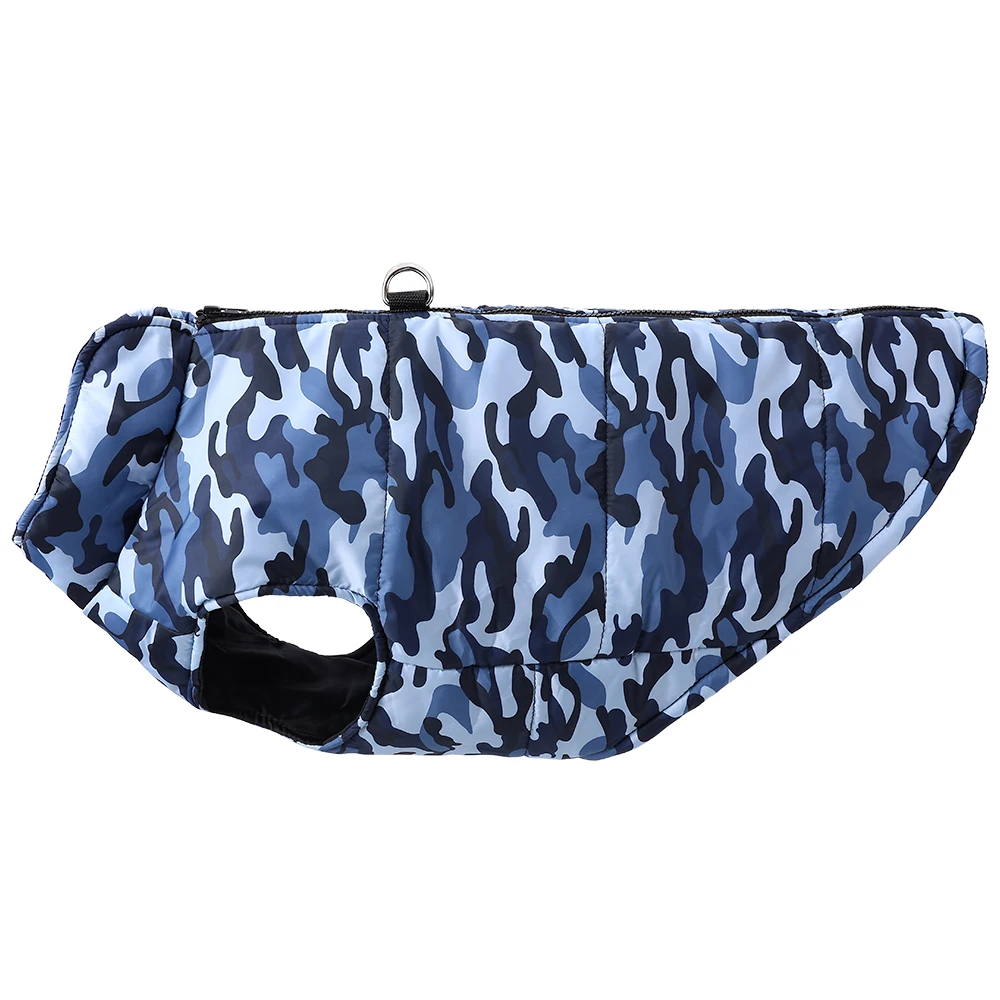 Winter Warm Clothes for Medium Large Dogs Windproof Padded Dog Vest Jacket with D-ring Fashion Camouflage Print Labrador Outfits