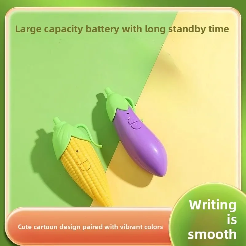 Recording Writing Pen - [Corn], - [Eggplant] Recorder Pen |  Kids | 60s Mini Recorder | Water-based Black Pen