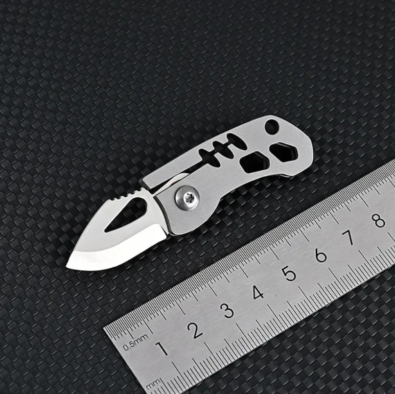 20Styles Titanium Alloy Mini Folding Knife High Hardness D2 Steel Sharp Knife With Keychain Pendant Disassembly Express Open Box