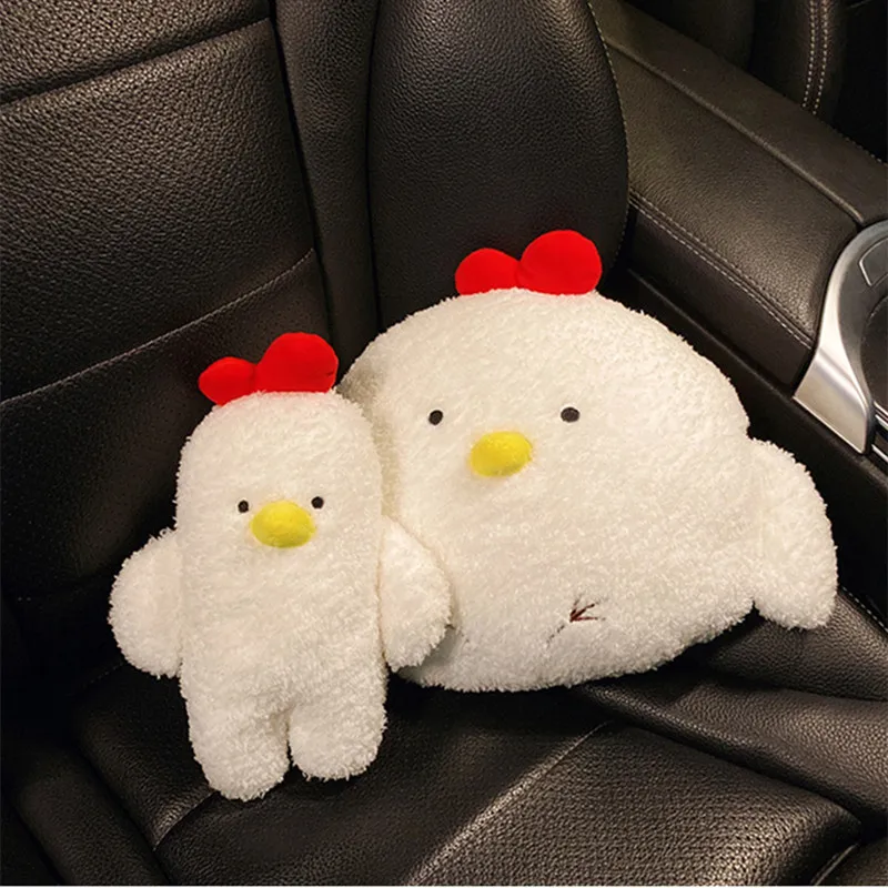 New Arrival Cartoon Cute Chicken Seat Belt Cover Interior Ornaments Fashion Ladies Car Neck Pillow Suppor