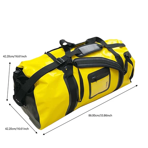 Imagen 2 del producto Bolsa de lona impermeable de 120L para motocicleta, bolsa trasera para montar en bicicleta, gimnasio, kayak, canotaje, Rafting, pesca, aventura al aire libre