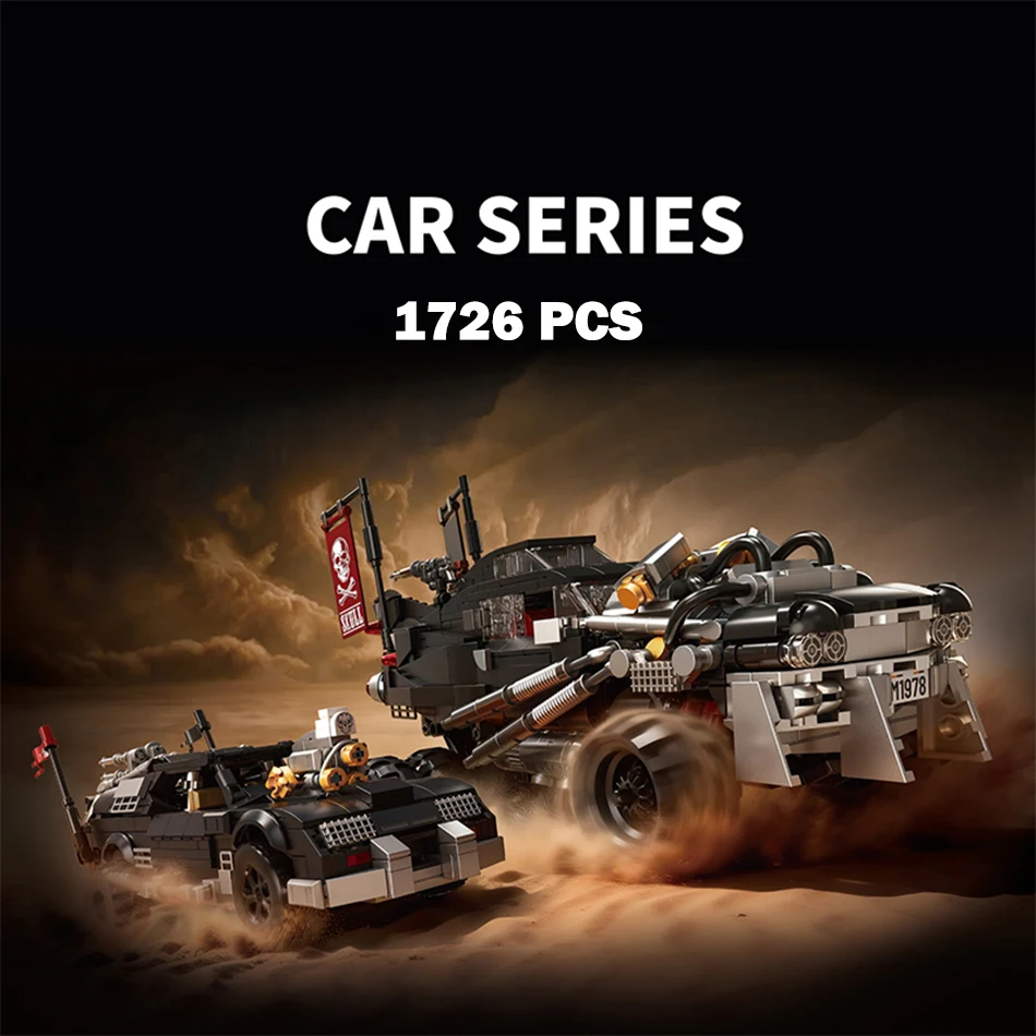 NEW Classic Movie MOC Armored Truck Building Blocks Black Interceptor Vehicle Bricks Toys Creative Off-Road Car Model Adult Gift