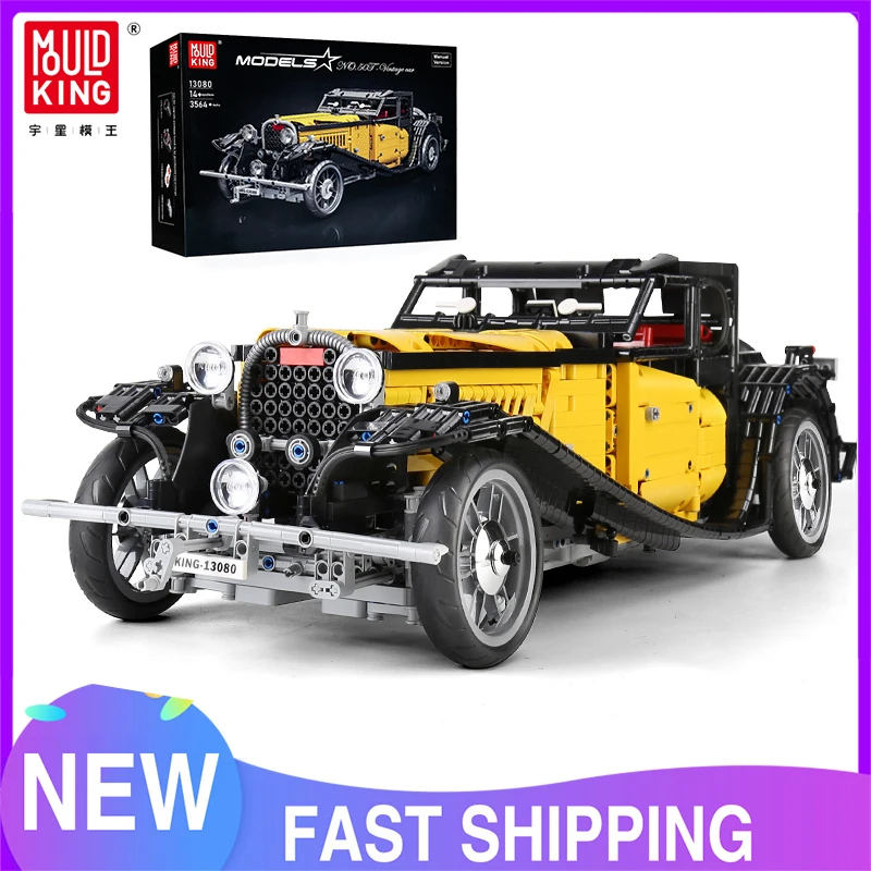 MOULD KING 13080 Technical Car Toys The MOC-25153 APP&RC Motorized Classic 50T Vintage Car Model Building Blocks Bricks Kid Gift