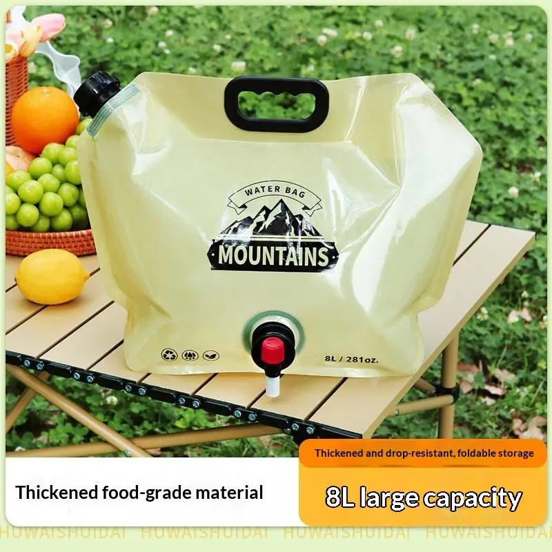 Foldable Outdoor Water Storage Bag Leak Proof Valve Large Capacity BPA Free for Camping Hiking Backpacking Trips