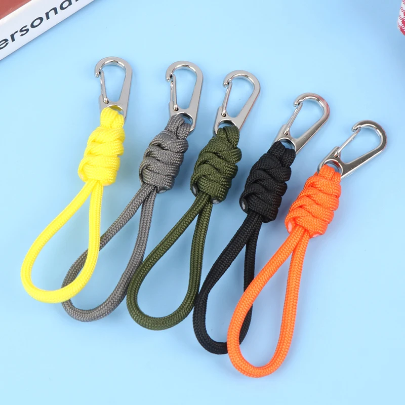 S 1PC Multi-function Paracord Keychain Anti-lost Camera Lanyard Carabiner Hook Cord Backpack Hanging Rope Outdoor Survival Tool