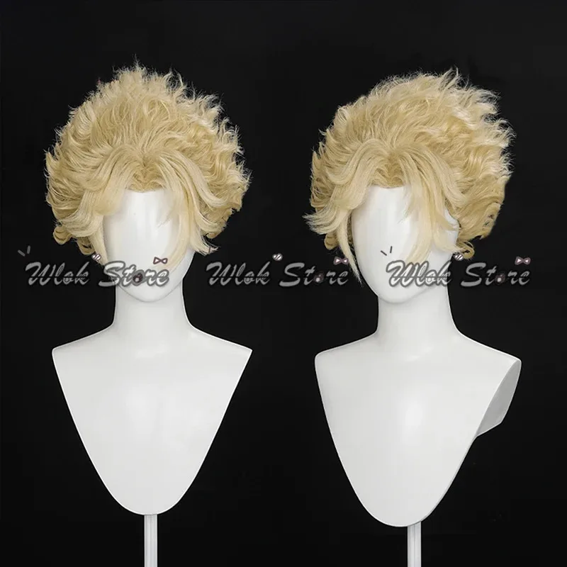 الهوية الخامس هولابالو مايك مورتون شعر مستعار تأثيري البهلوانية مجعد شقراء بيروكات صناعية الرجال امرأة هالوين حفلة لعب الأدوار اكسسوارات