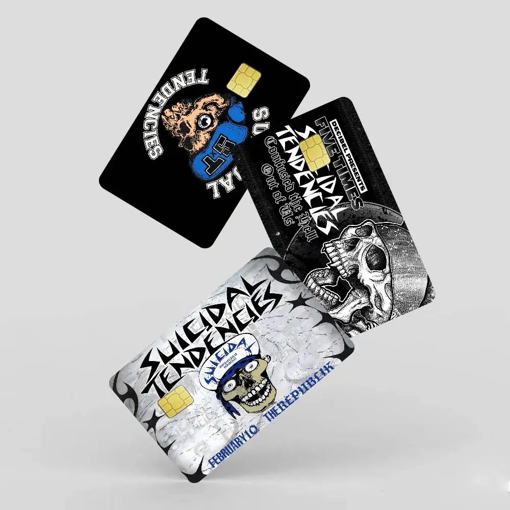 S-مولات الانتحارية الثقيلة روك باند أنماط مختلفة بوكر ملصق فيلم الشريط الجلد لبطاقة الائتمان بطاقة الخصم رقاقة كبيرة #5