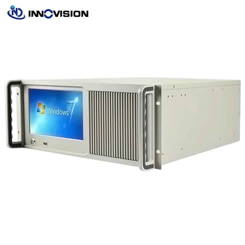 All in one 4U LCD workstation IPC case with 8.9 inch touch screen support atx board 3*3.5