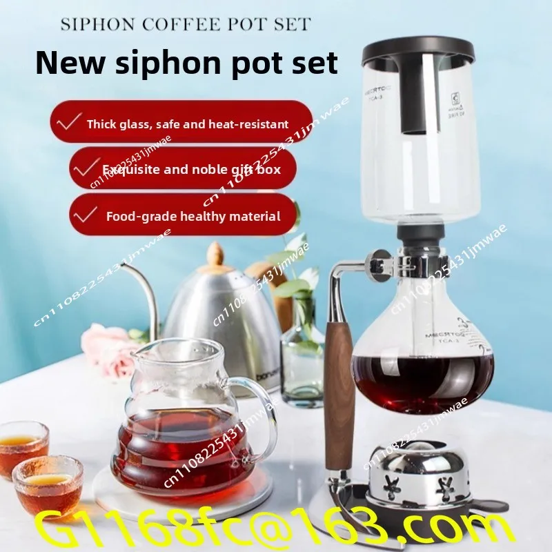 Syphon Siphon Coffee Maker Glass Stovetop Belgian Vintage Style Pot with Alcohol Burner