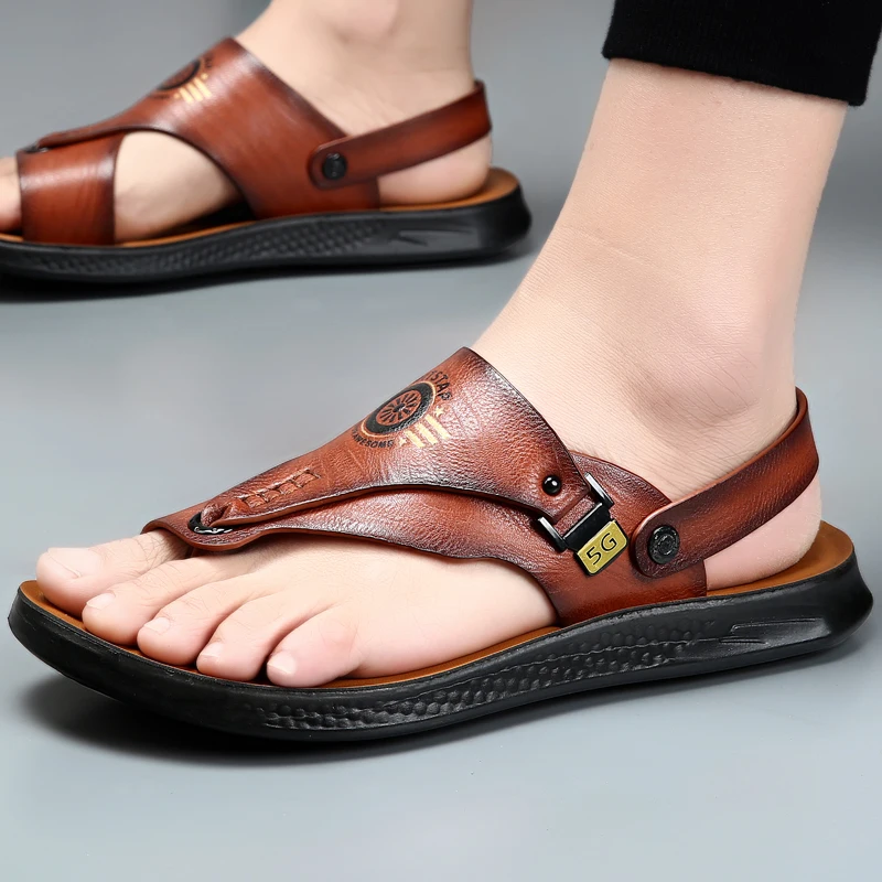 Flip flop shoes for summer 2024, new beach shoes for outdoor wear, dual-purpose driving, leisure, anti slip, wear-resistant