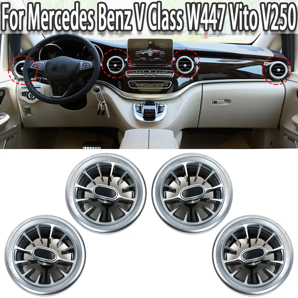 For Mercedes Benz V Class Vito Viano Valente Metris W447 Car Front Dashboard AC Air Condition Vent Outlet Turbo Interior Trim