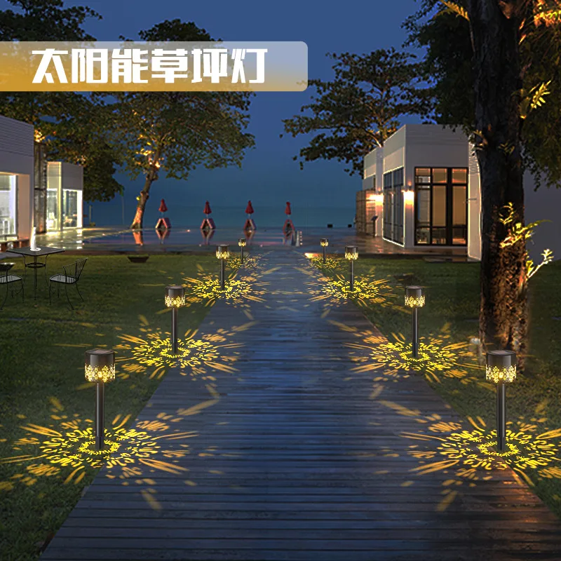 Solar garden lights lawn  home outdoor waterproof decoration courtyard garden layout plug shadow