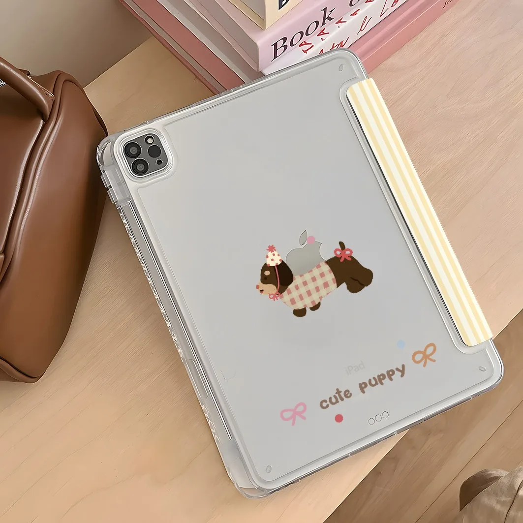 Cute Puppy Pen Slot Tablet Case For Mini 7 6 iPad Pro 2024 2022 2021 2020 2019 2018 2017 11 10 9 8 7 6 5 Air7 6 5 4 3 2 1 Cover