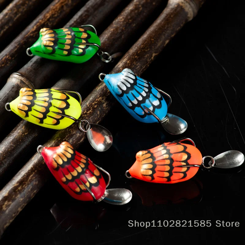 

2025 New Mini Thai Thunder Frog Fishing Lure Soft Frog Biomimetic Soft Lure Double Hooks Top Water Ray Frog Artificial Bait