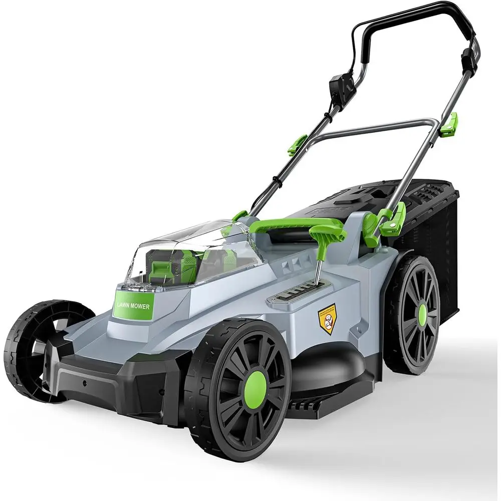 40V CordlLawn Mower, 17 Inch Electric Battery Powered Lawn Mower with 2x4.0Ah Batteries, 6 Height Adjusent, 50L Grass Bag, 1200W
