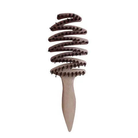 Hollow Boar Bristle Hair Comb Curly Hairbrush Fluffy Hair Care Scalp Massage Brush Rose Comb Voluminous Roots Style