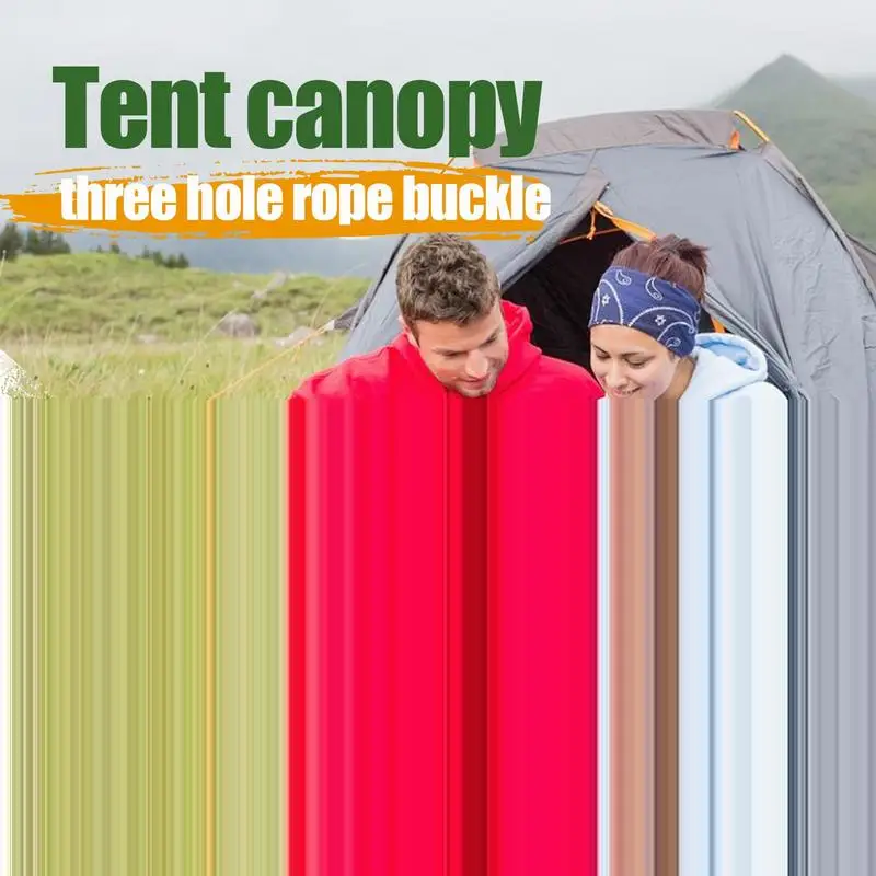 Camping Tarp Tent Guy Rope Lines Tensioner Triangle Shape With 3 Holes Guyline Adjuster Tightener Runners