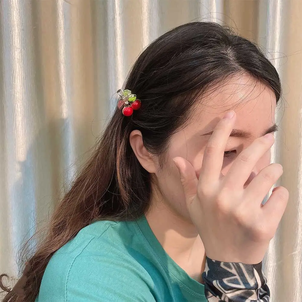 

Прекрасный красочный пластик для женщин и девочек, вишневый коготь для волос, головной убор, заколка для волос, зажим в виде краба